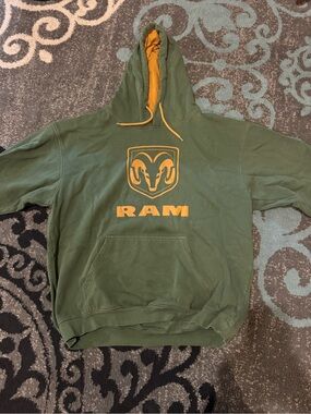 RAM Logo Olive Green & Gold Pullover Hoodie